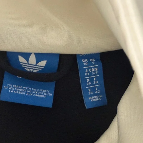 Adidas Navy and White Track Jacket - Picture 4 of 5